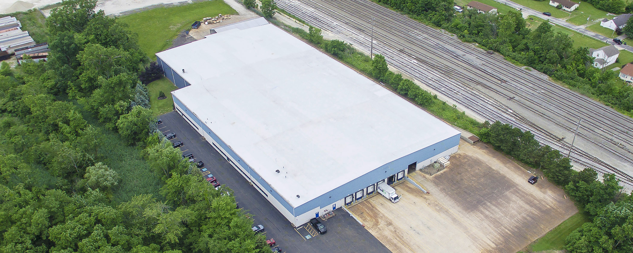 Areal view of the warehouse